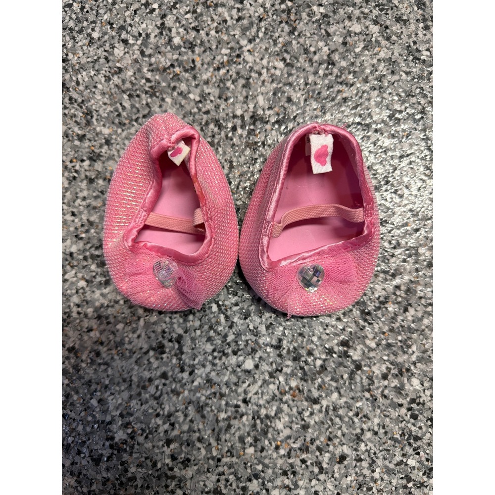 Build-A-Bear Workshop Pink Glitter High Heel Shoes Heart Jewel BAB Accessories